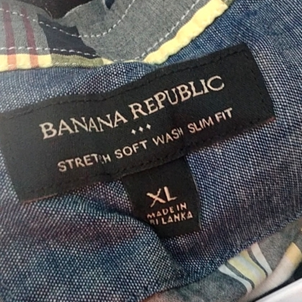 128 UEC Banana Republic Men's button up shirt size XL collar pocket shipping - Picture 10 of 10